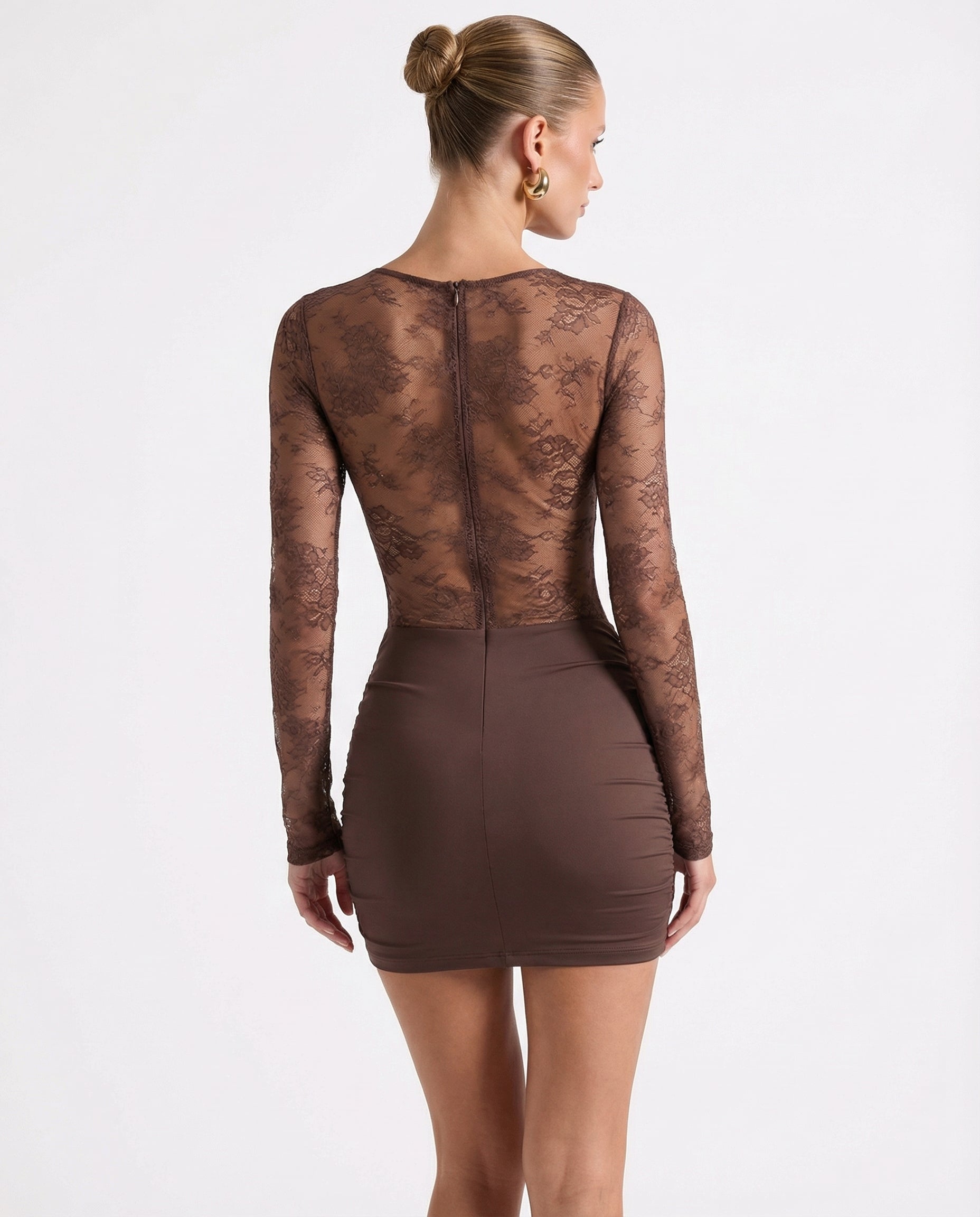 CATALINA - Minivestido de encaje y efecto fruncido™