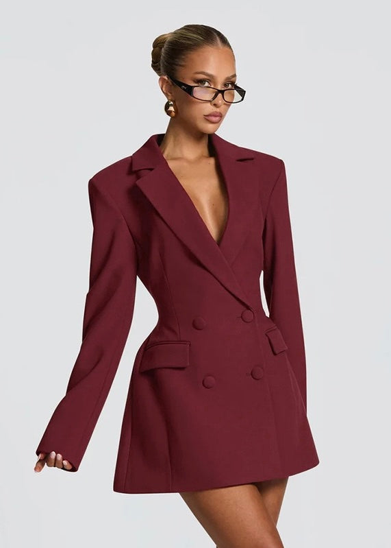 MÓNICA - Minivestido blazer cruzado de sastrería™