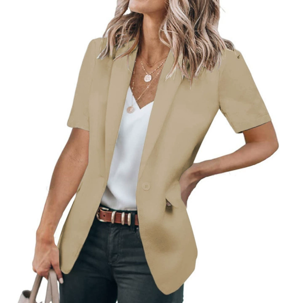 PALOMA - Blazer de manga corta de estilo sastre con solapa fluida™