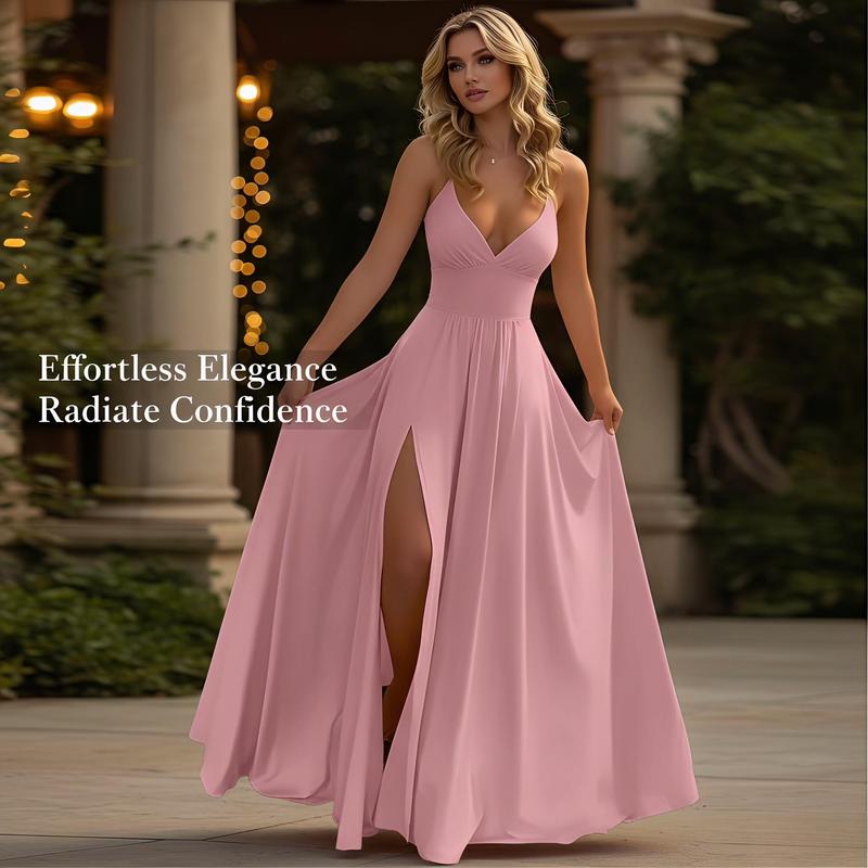 ALABAMA - Vestido largo de tirantes con escote en V y doble abertura frontal™