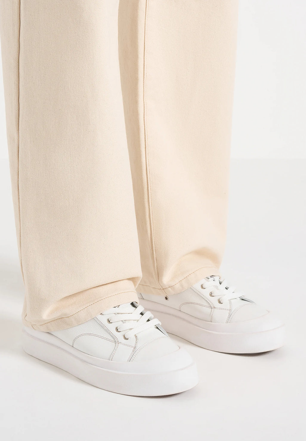 GUZMÁN-Zapatillas de cuero con punto de contraste ™