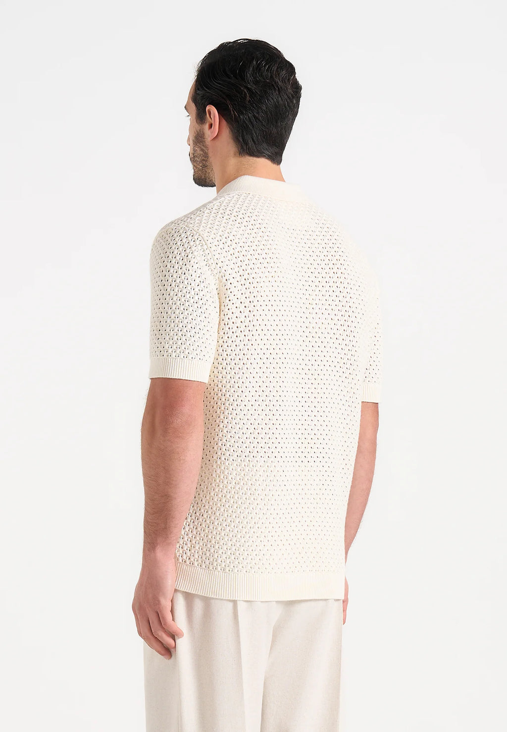 IZÁN-Polo Premium de Punto Calado con Cuello Resort