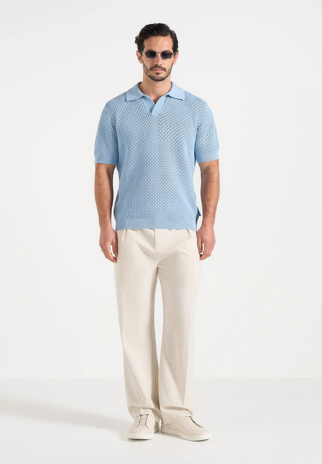IZÁN-Polo Premium de Punto Calado con Cuello Resort