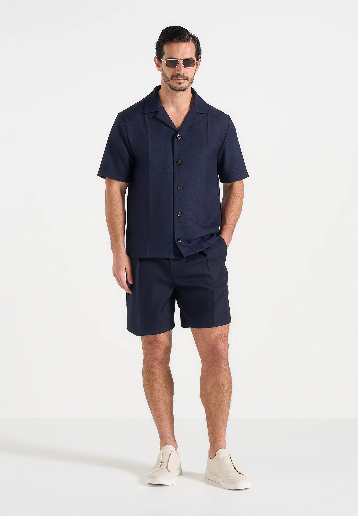MIGUEL-Bermuda Tailored Premium con Pinzas y Ajustadores Laterales