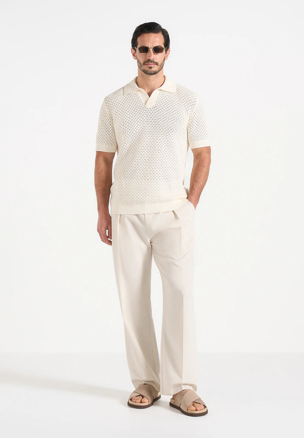 IZÁN-Polo Premium de Punto Calado con Cuello Resort
