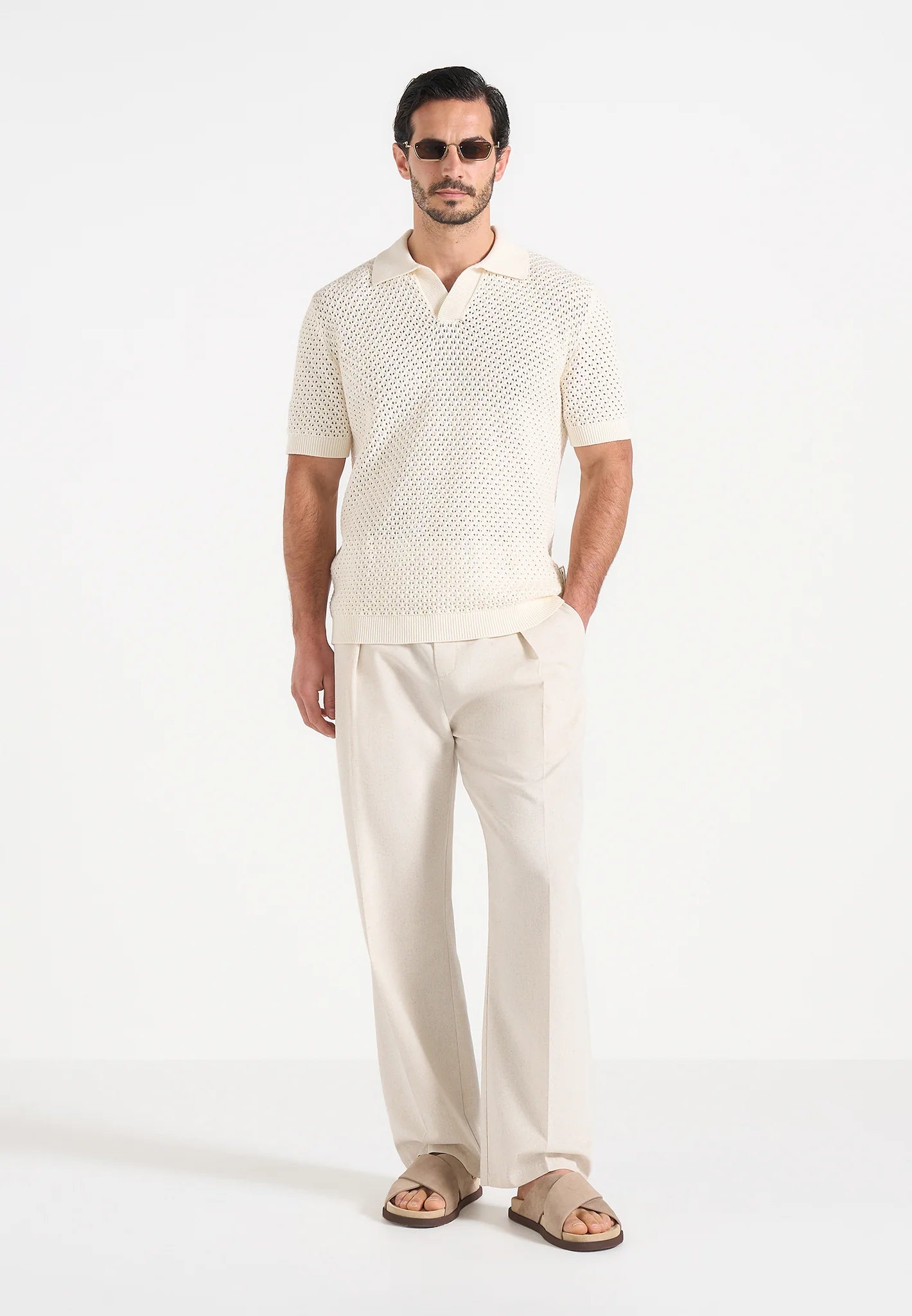 IZÁN-Polo Premium de Punto Calado con Cuello Resort
