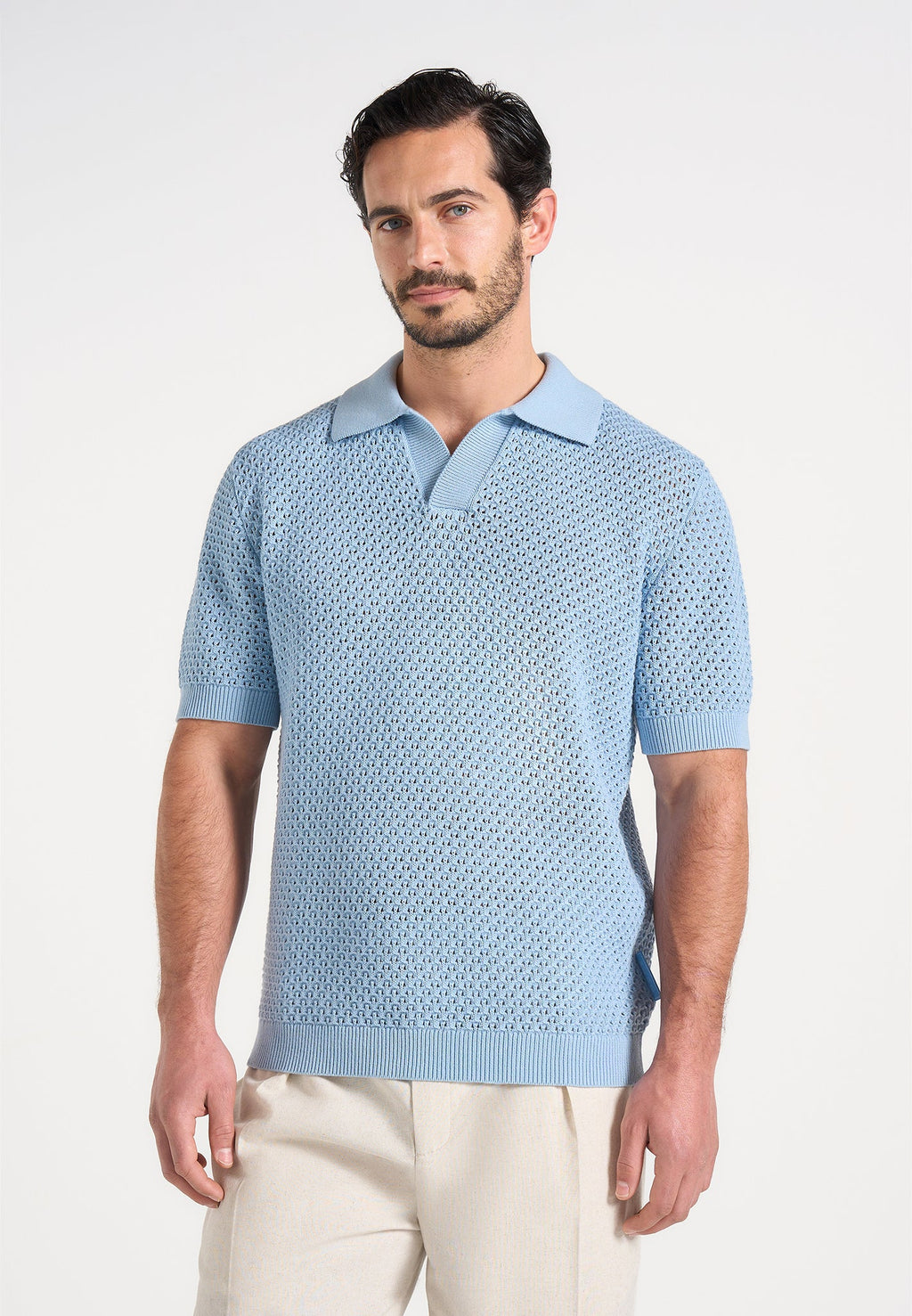IZÁN-Polo Premium de Punto Calado con Cuello Resort