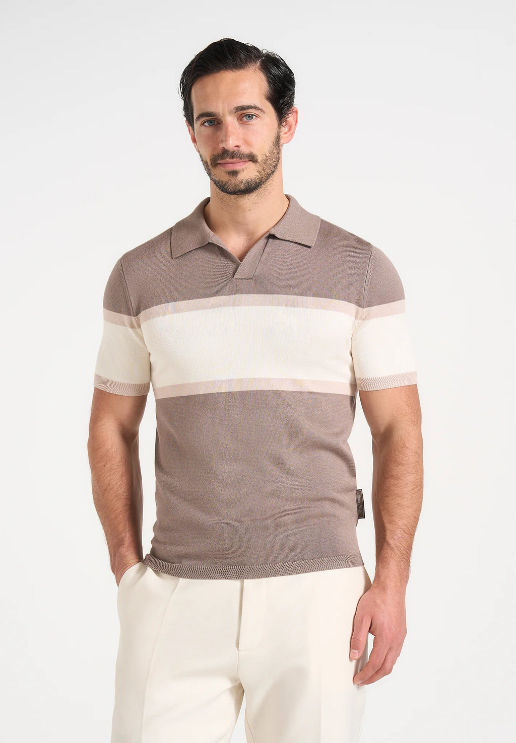 FEDE-Polo de Punto Premium con Franja en Contraste