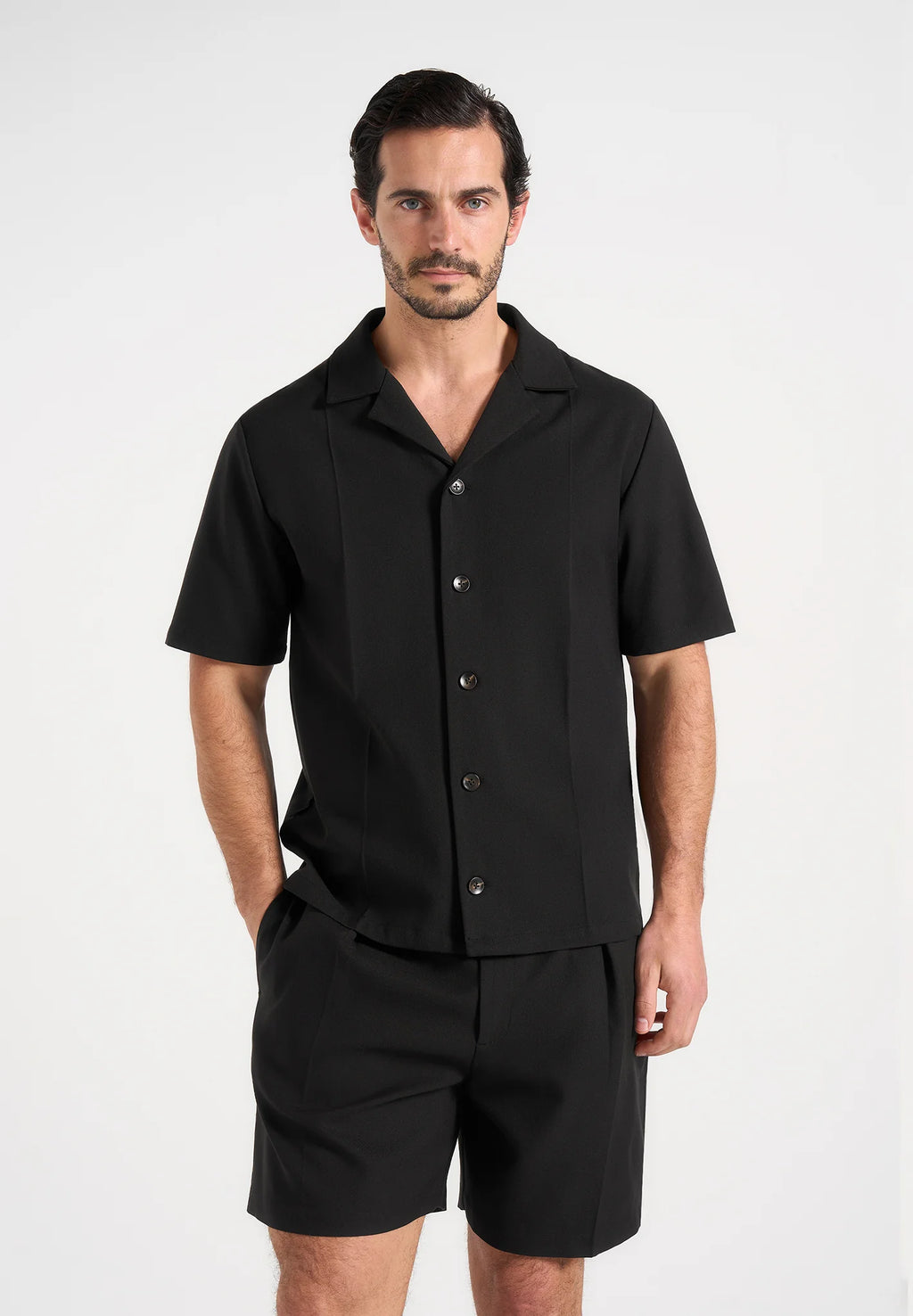 FELIX-Camisa Premium de Corte Tailored con Cuello Resort