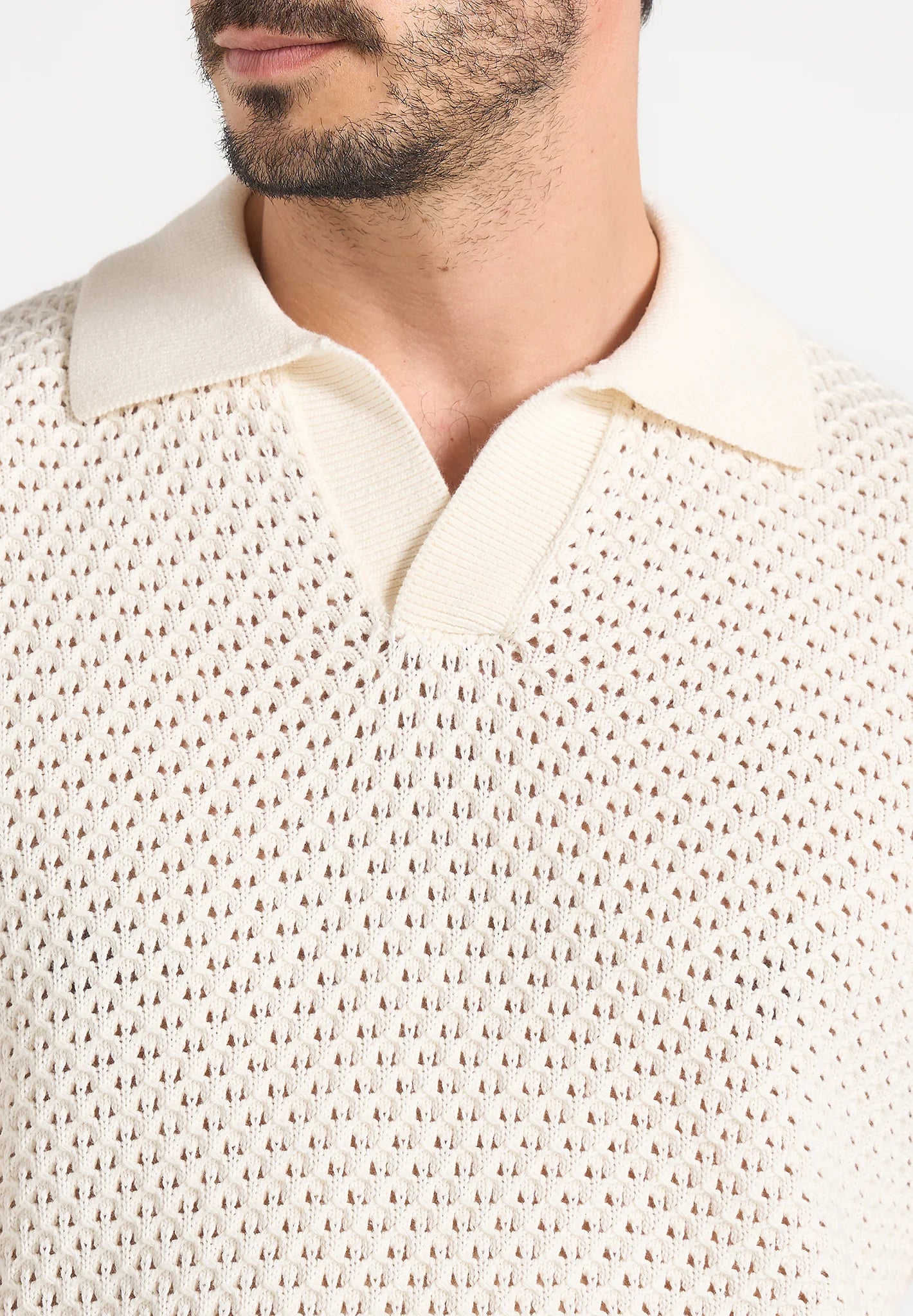 IZÁN-Polo Premium de Punto Calado con Cuello Resort