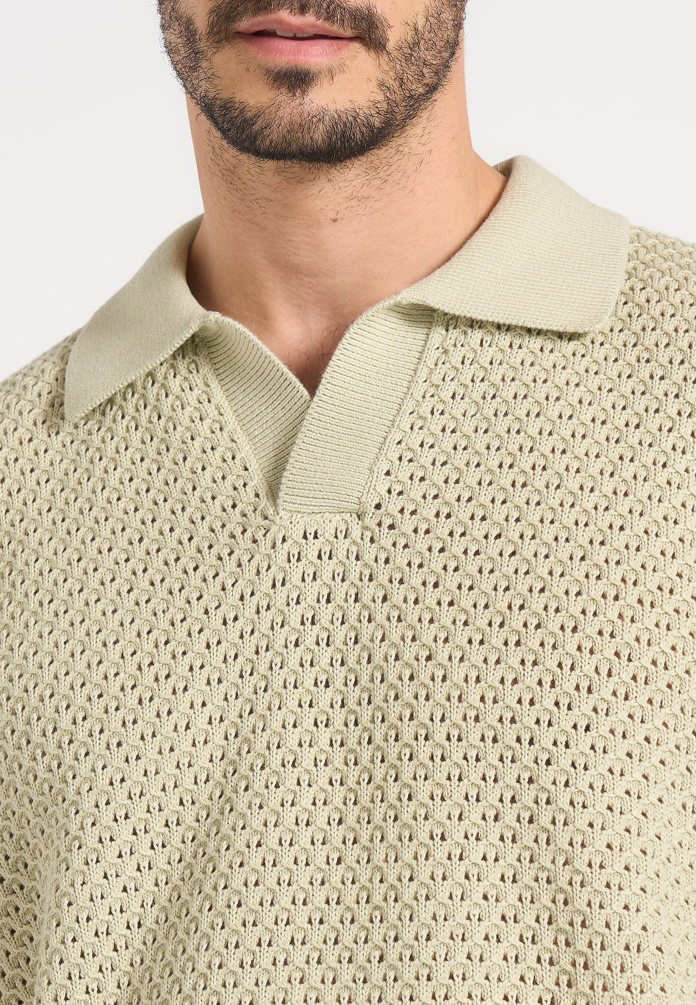 IZÁN-Polo Premium de Punto Calado con Cuello Resort