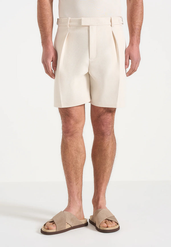 MIGUEL-Bermuda Tailored Premium con Pinzas y Ajustadores Laterales