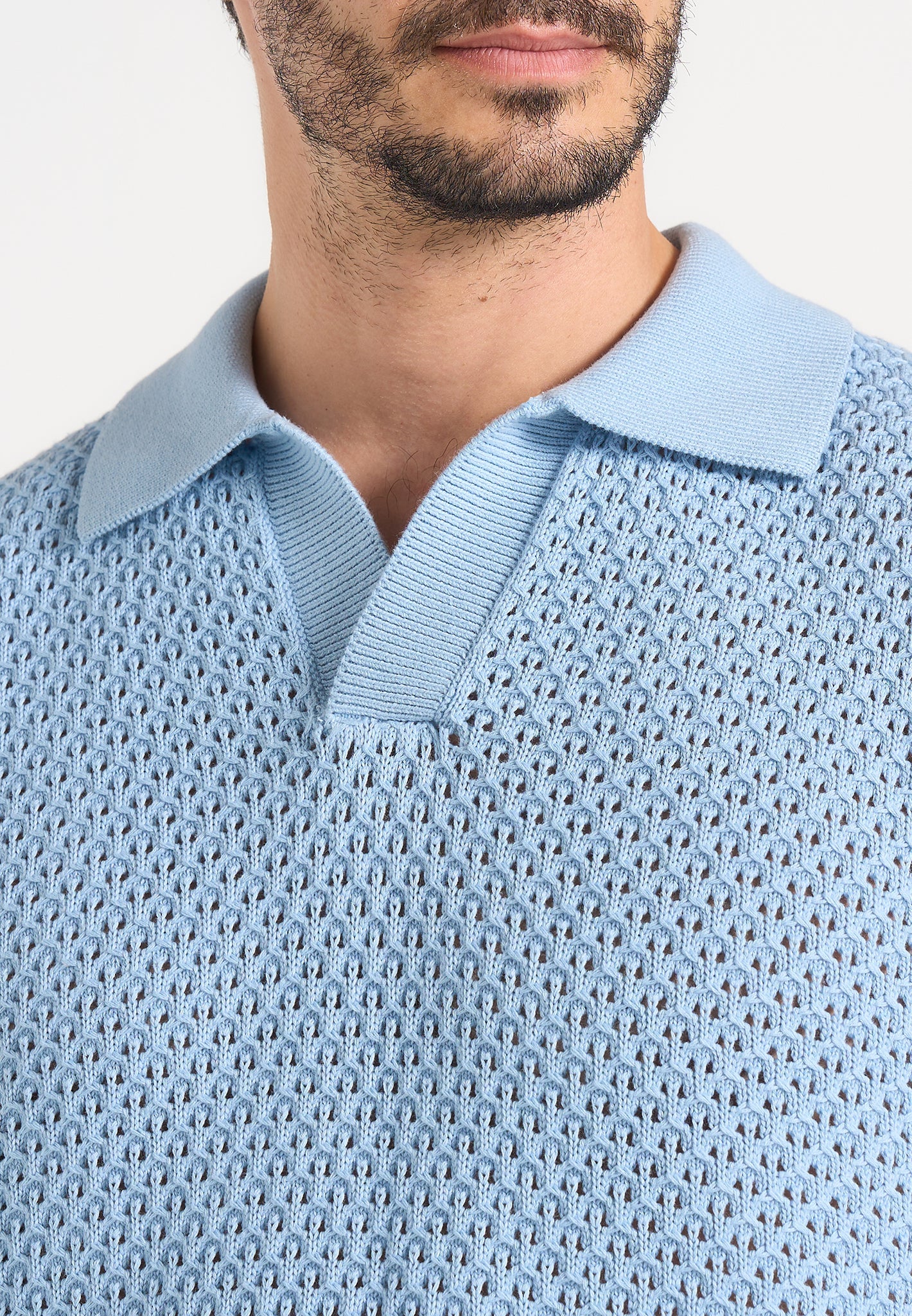 IZÁN-Polo Premium de Punto Calado con Cuello Resort