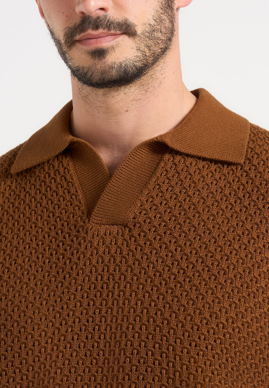 IZÁN-Polo Premium de Punto Calado con Cuello Resort