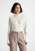 INÉS-Camisa Blanca Estructurada Corsé