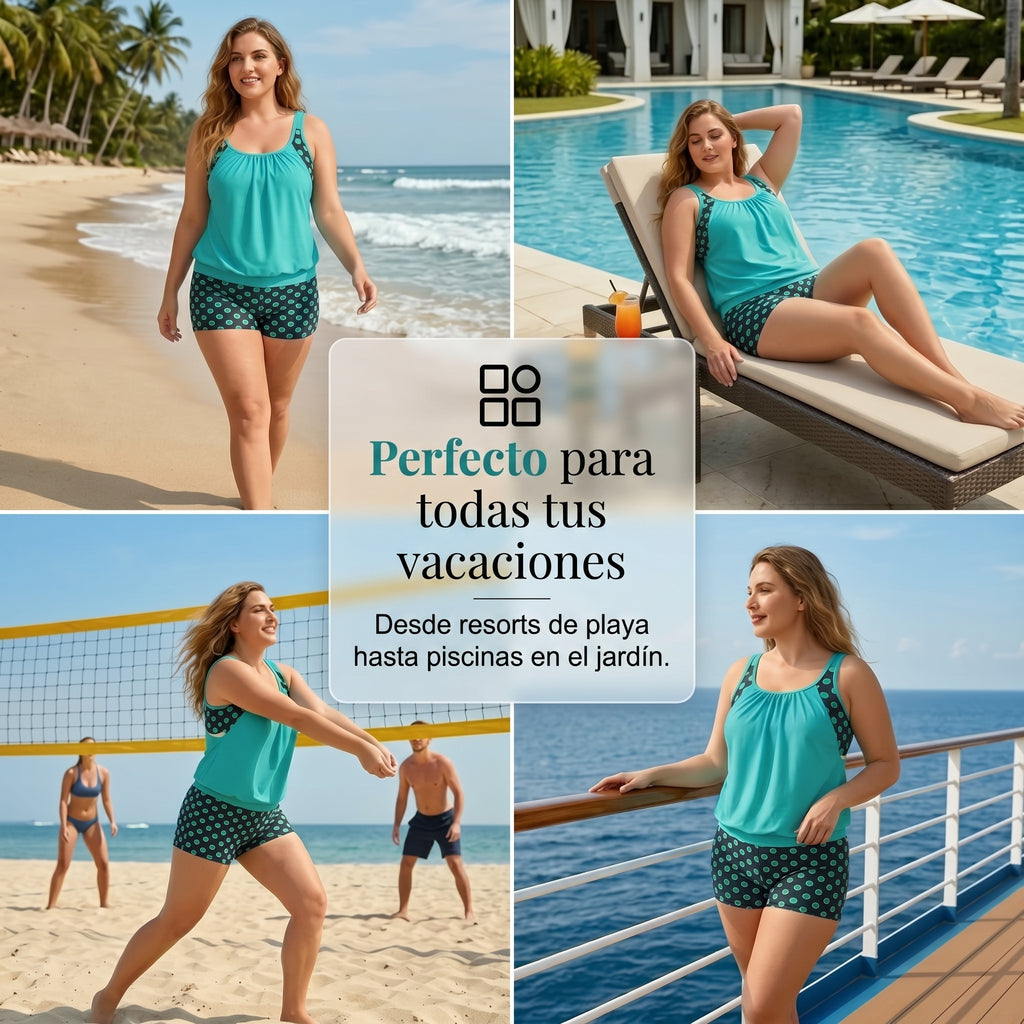 SILVIA-Conjunto de Bikini de dos Piezas con Lunares