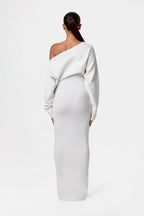 LUCÍA - Vestido largo asimétrico con escote caído y manga larga™
