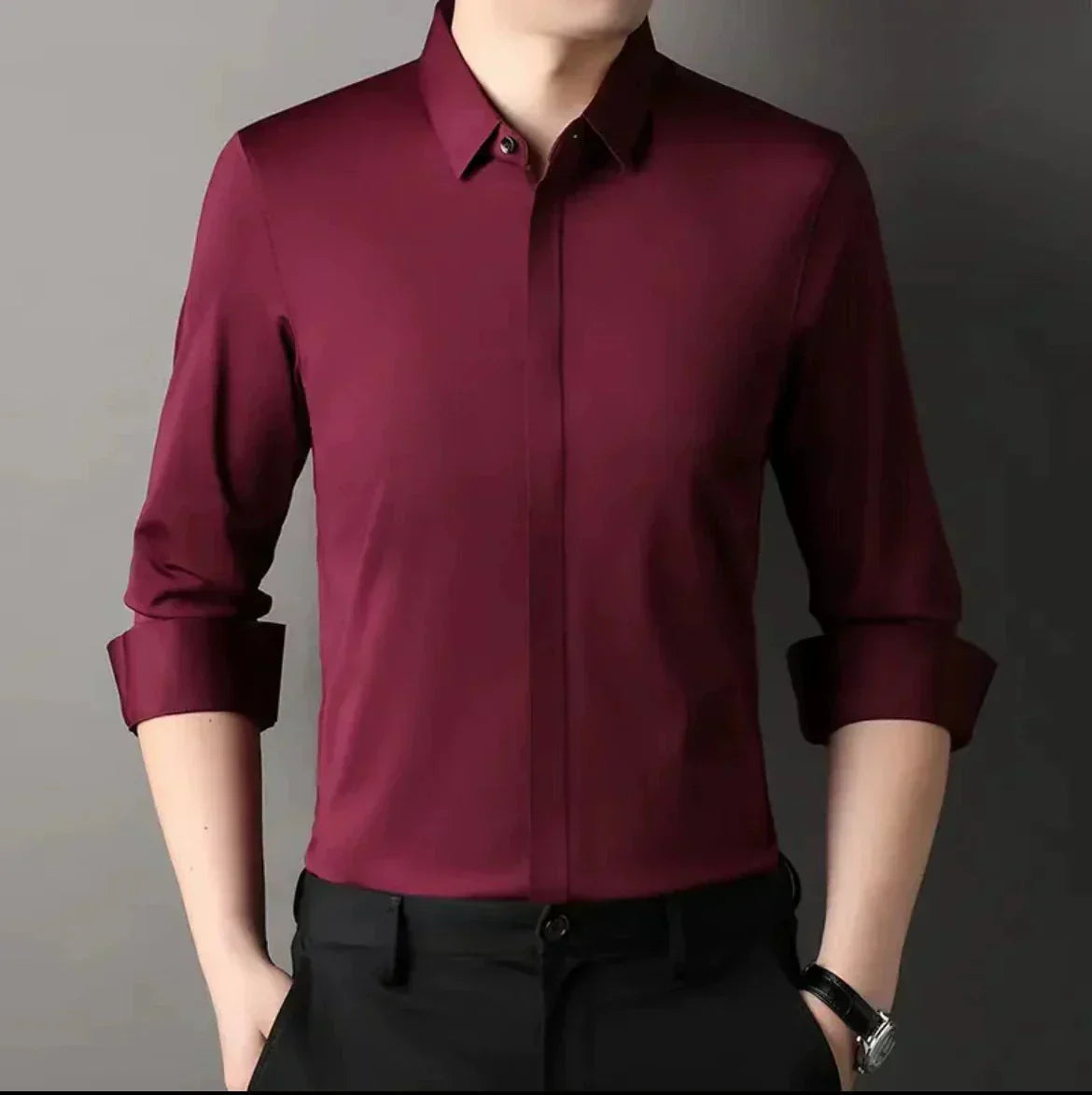 🔥49% de réduction👔Chemise boutonnée infroissable pour hommes