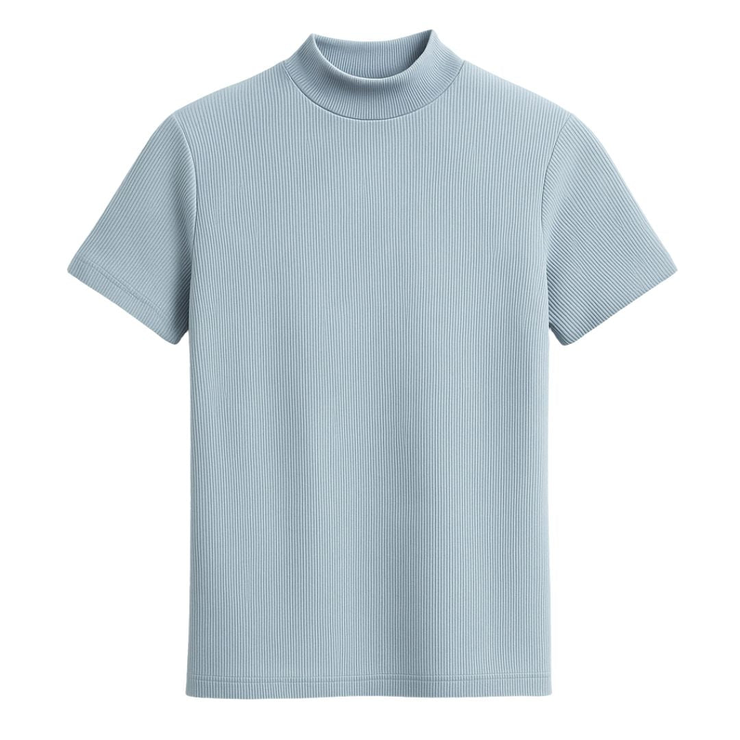 ISMAEL - Camiseta de manga corta acanalada con cuello perkins™