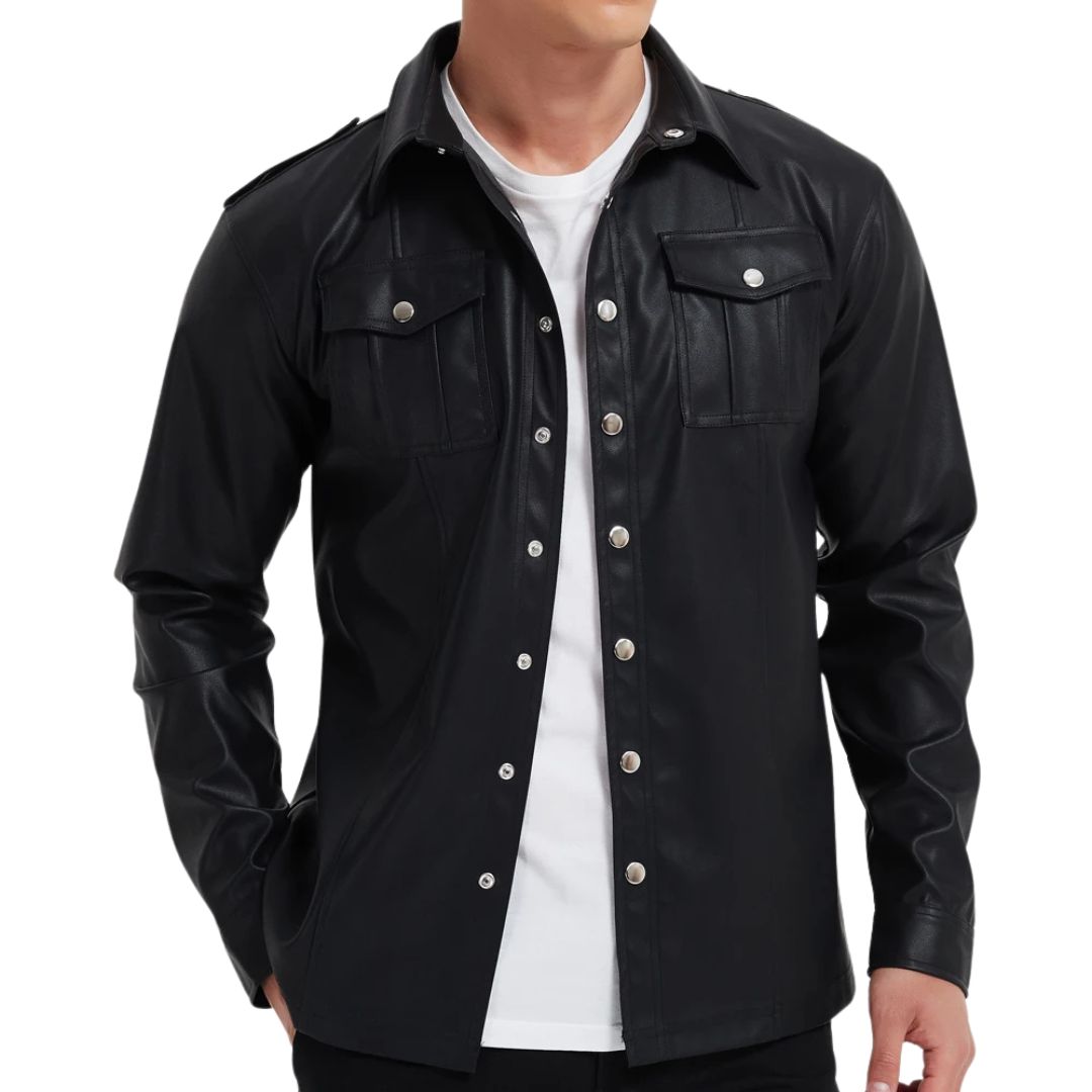 GONZALO - Chaqueta de efecto piel con bolsillos de solapa™