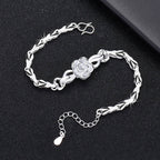 ÁGATHA - Pulsera articulada con motivo floral de rosa en plata de ley™
