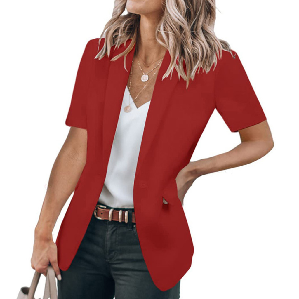 PALOMA - Blazer de manga corta de estilo sastre con solapa fluida™