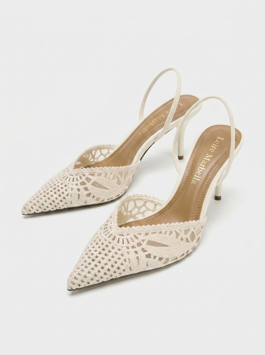 Exposito-Zapatos Destalonados de Efecto Croché