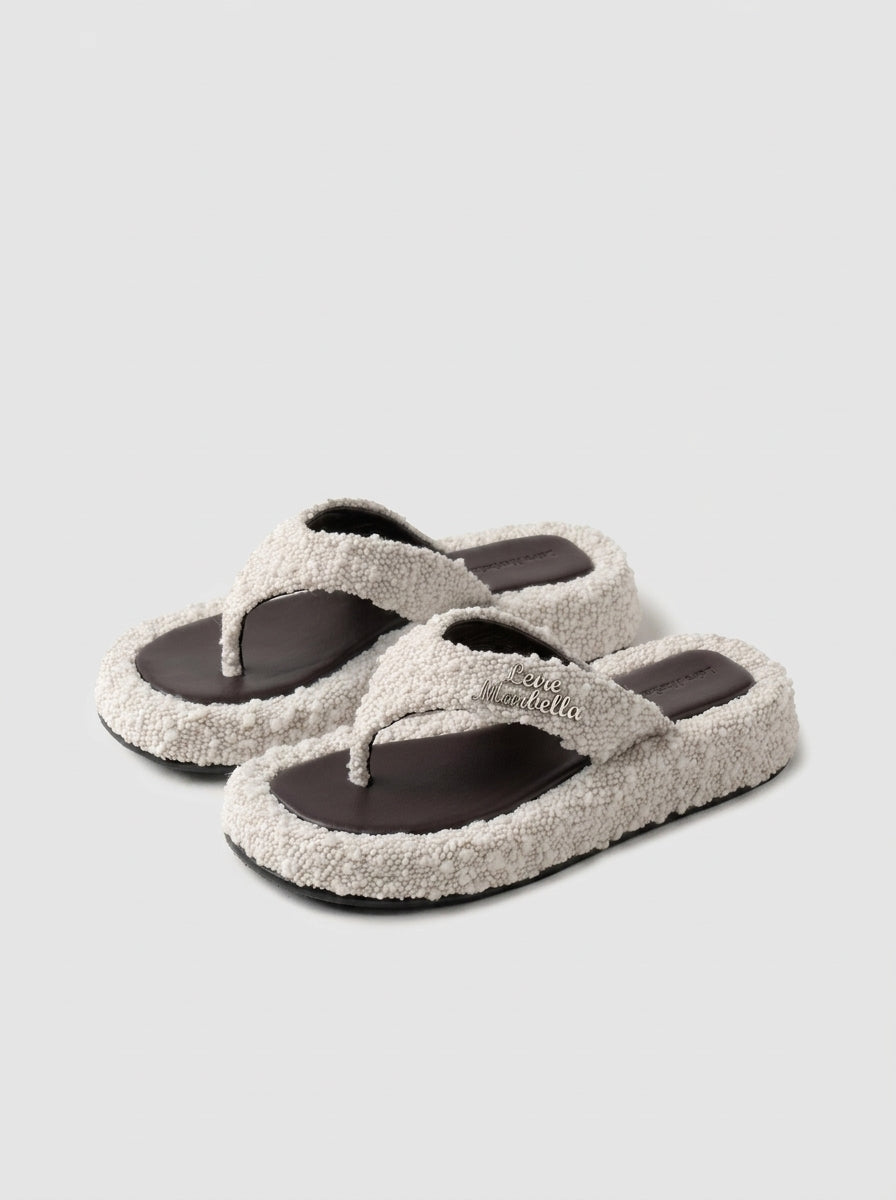 GUTIERREZ-Sandalias Plataforma Textura Bouclé