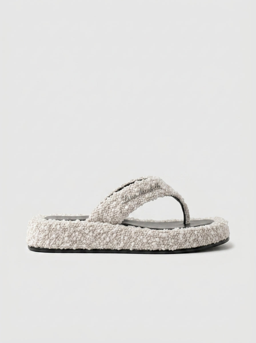 GUTIERREZ-Sandalias Plataforma Textura Bouclé