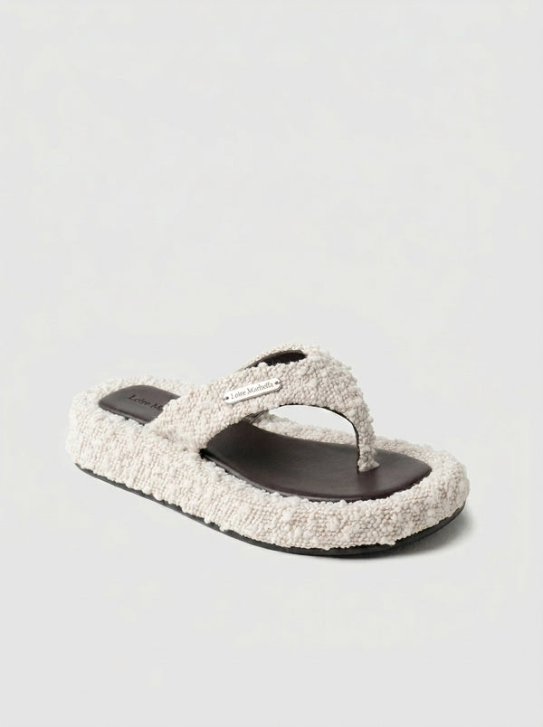 GUTIERREZ-Sandalias Plataforma Textura Bouclé
