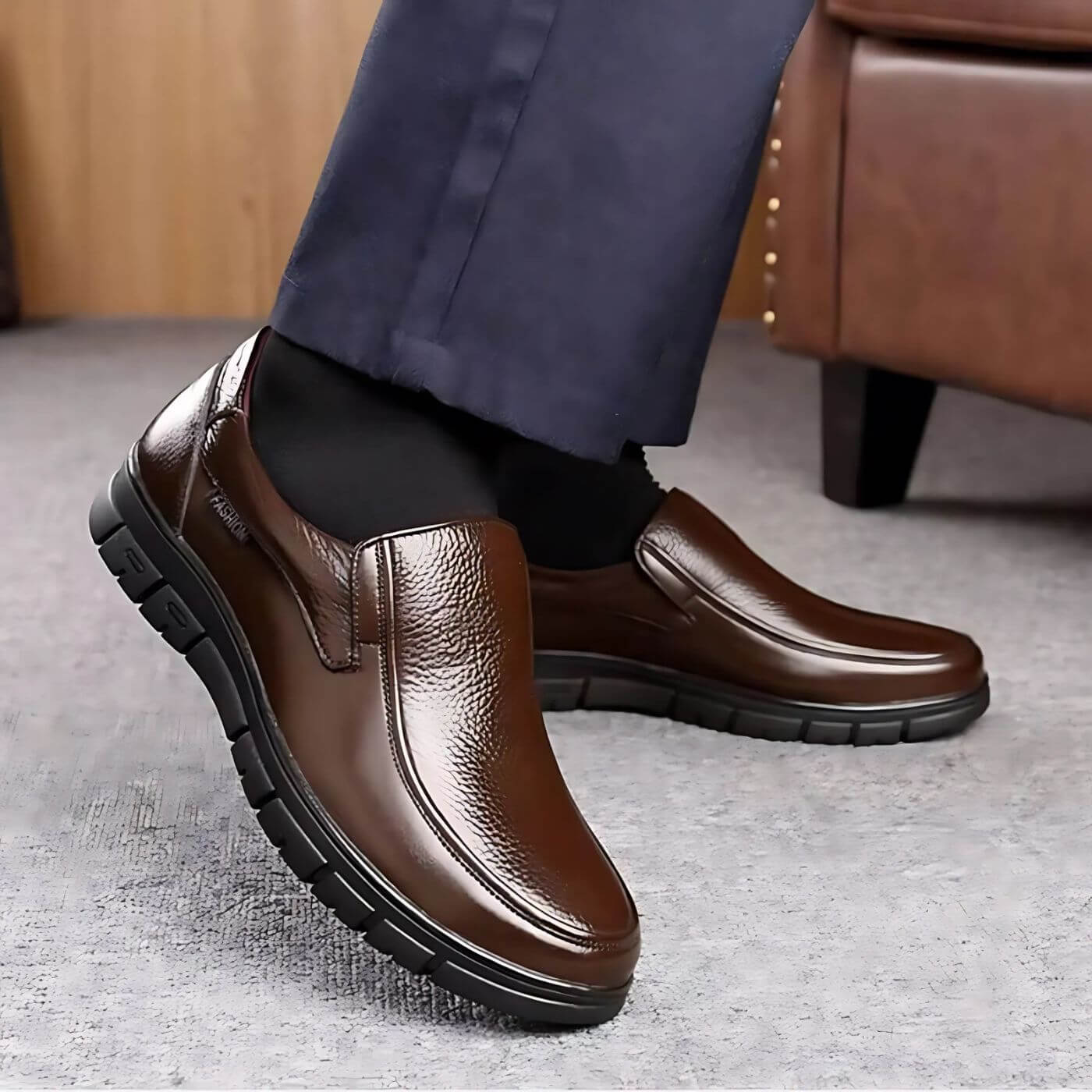 HÉCTOR - Zapatos ortopédicos de vestir sin cordones con elásticos laterales™