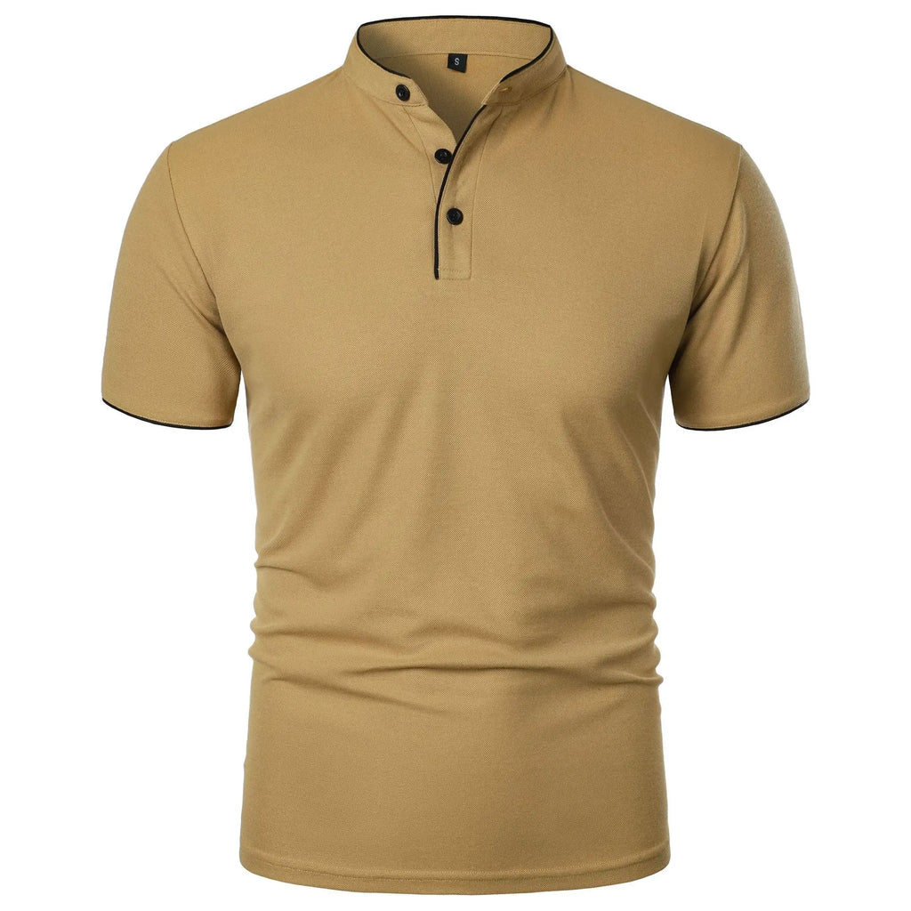 JOEL - Polo de manga corta con cuello mao y ribete a contraste™