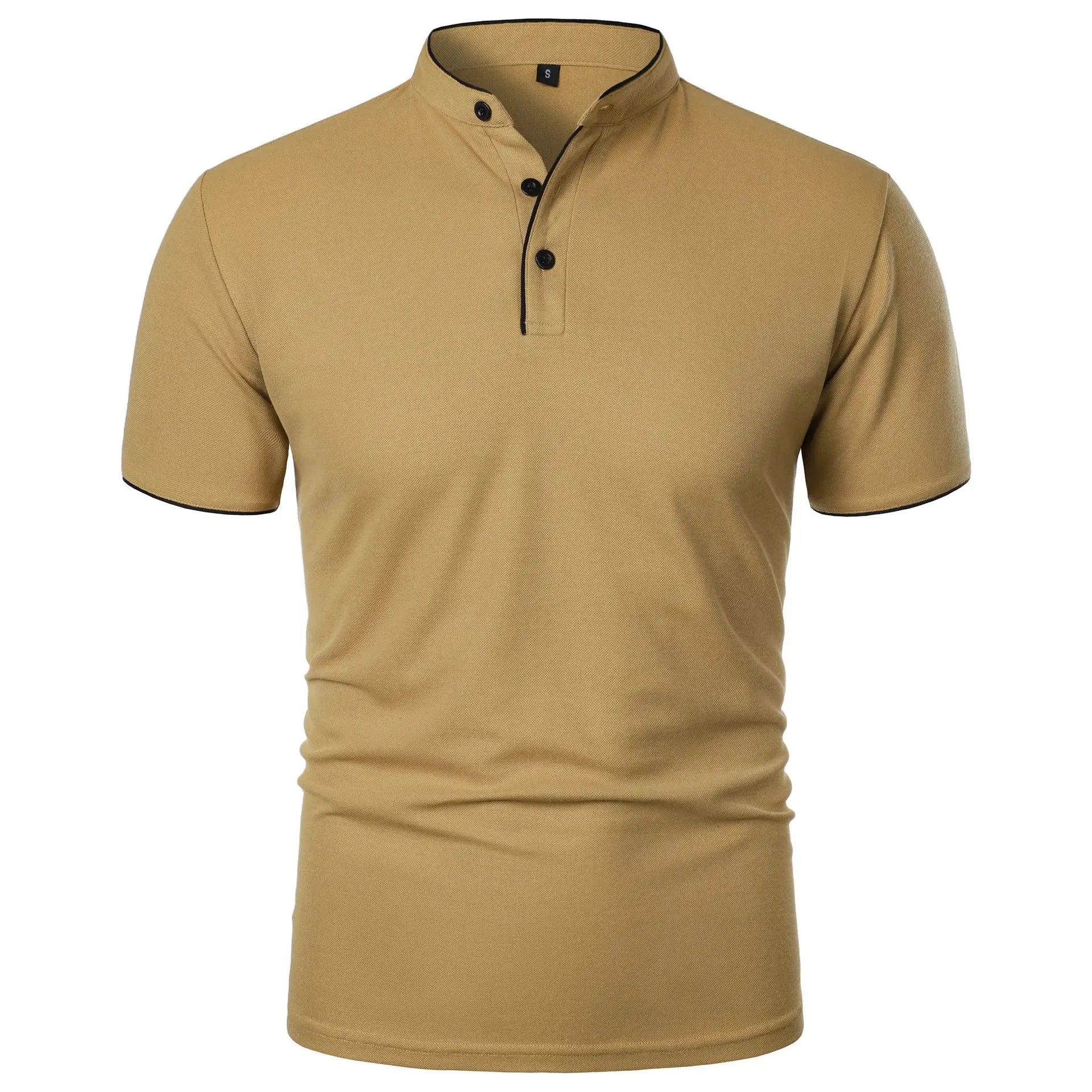 JOEL - Polo de manga corta con cuello mao y ribete a contraste™