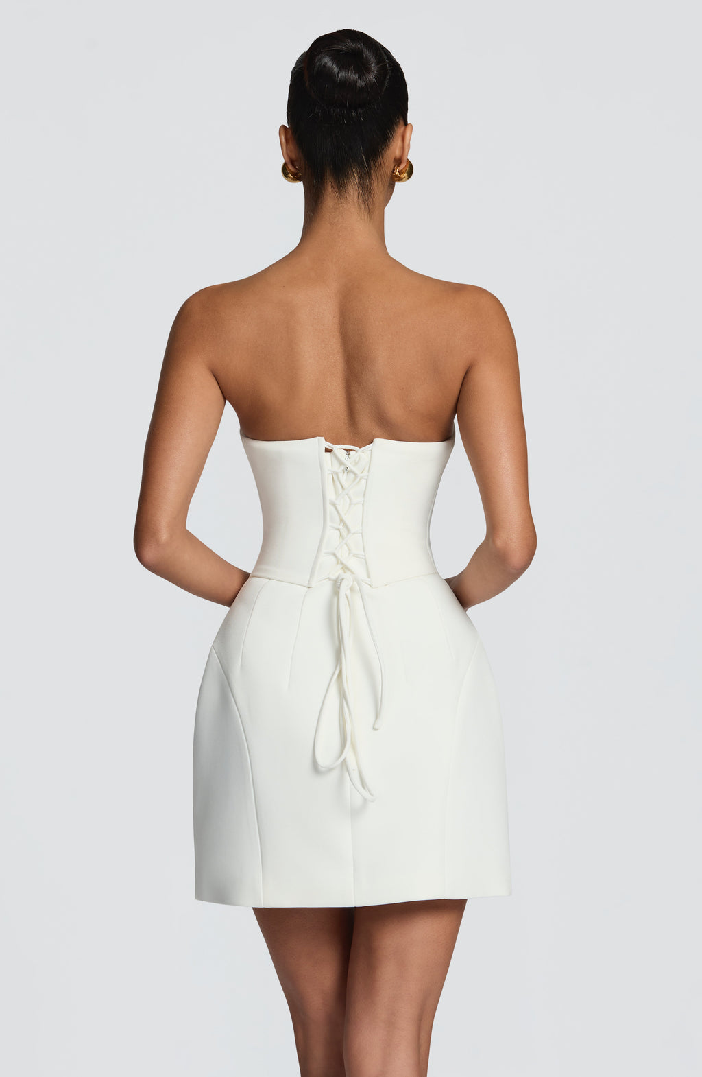 CARLA - Minivestido de palabra de honor en tono marfil™