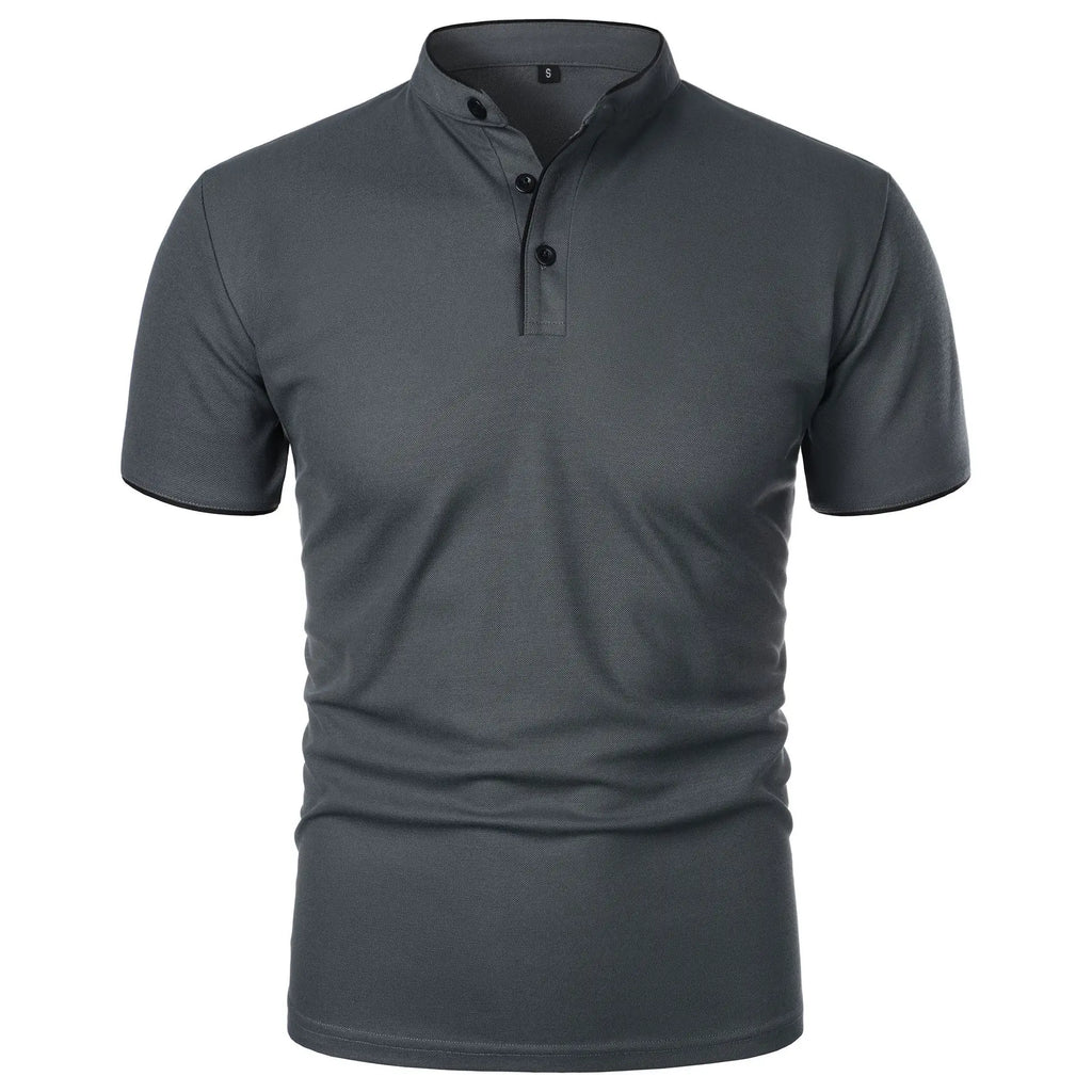 JOEL - Polo de manga corta con cuello mao y ribete a contraste™