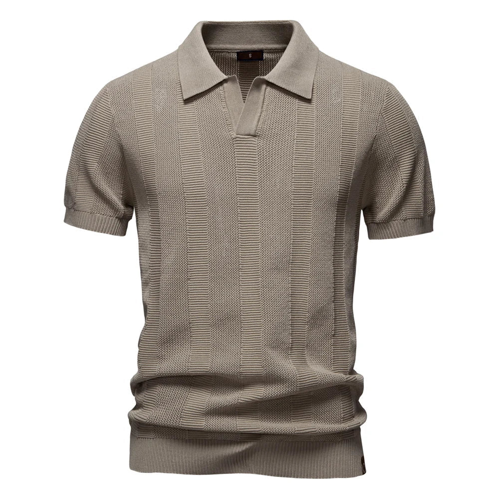 PELAYO - Polo de punto acanalado estructurado con cuello solapa™