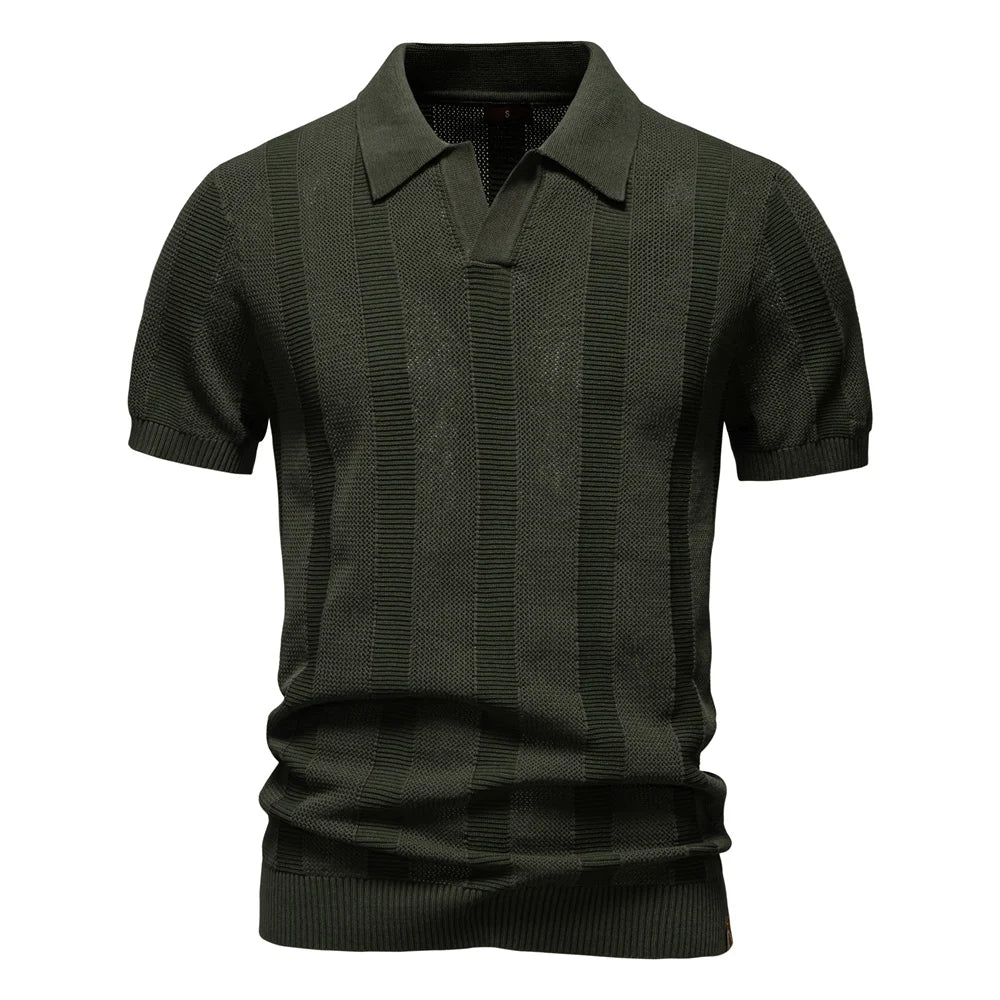 PELAYO - Polo de punto acanalado estructurado con cuello solapa™