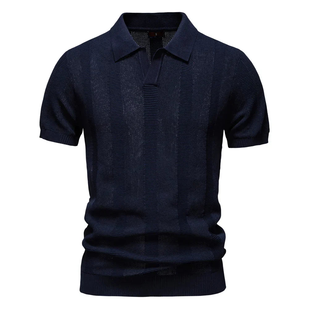 PELAYO - Polo de punto acanalado estructurado con cuello solapa™