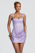 CAROLINA - Minivestido ajustado de satén corsetero™