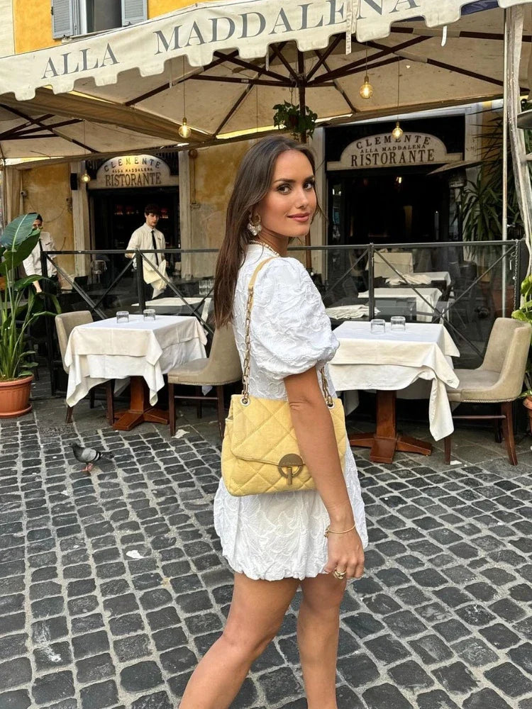 PALOMA - Minivestido bordado calado con mangas abullonadas™