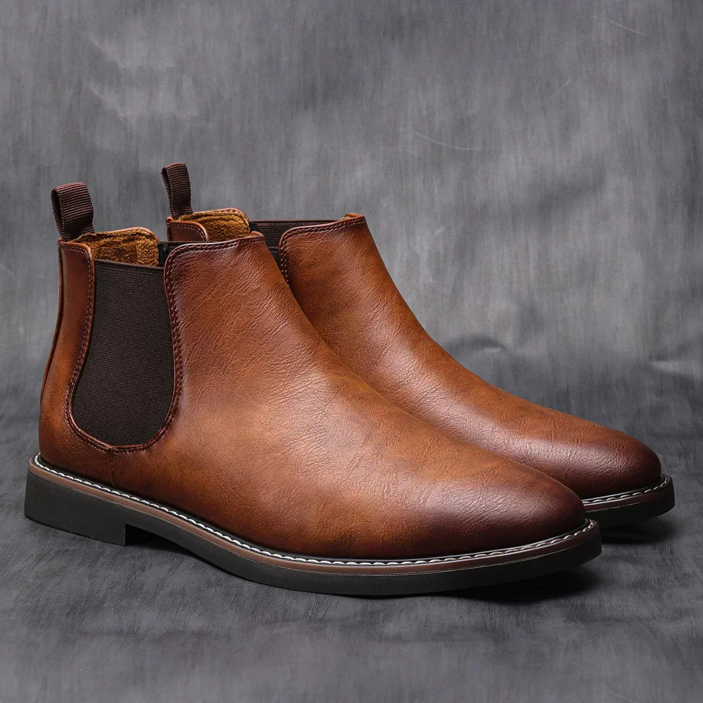 GAEL - Botines Chelsea de piel con paneles elásticos laterales y acabado atemporal™