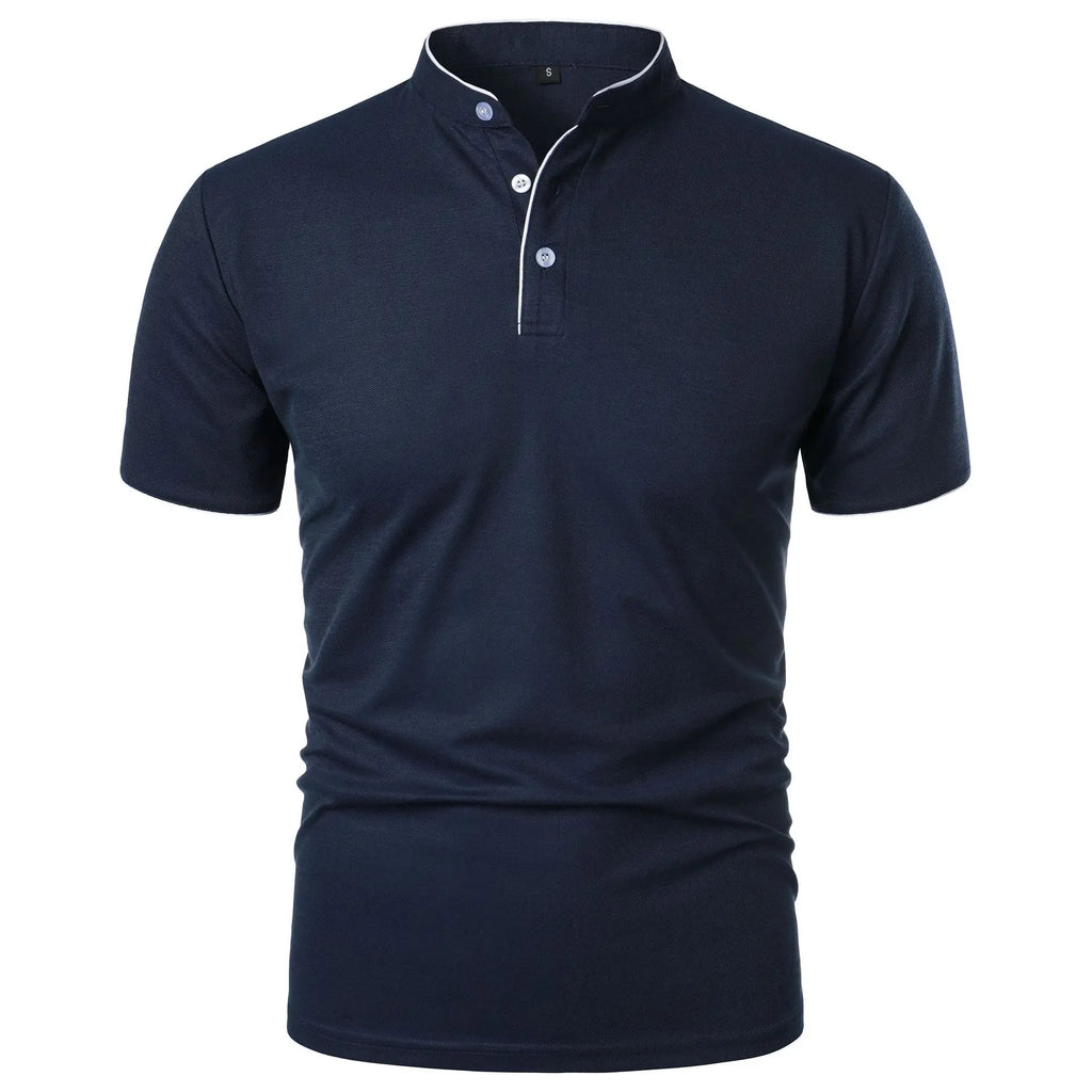 JOEL - Polo de manga corta con cuello mao y ribete a contraste™