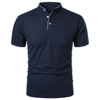 JOEL - Polo de manga corta con cuello mao y ribete a contraste™