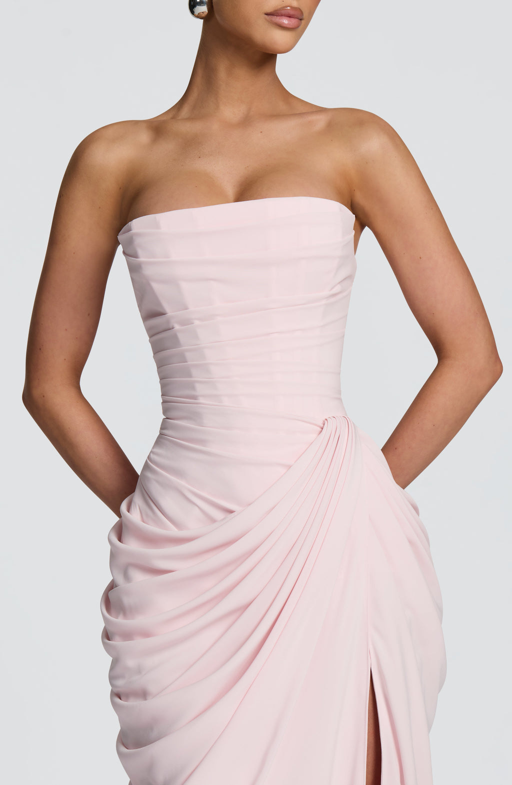 CELIA - Vestido largo de palabra de honor con drapeado™