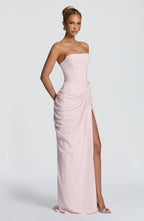 CELIA - Vestido largo de palabra de honor con drapeado™