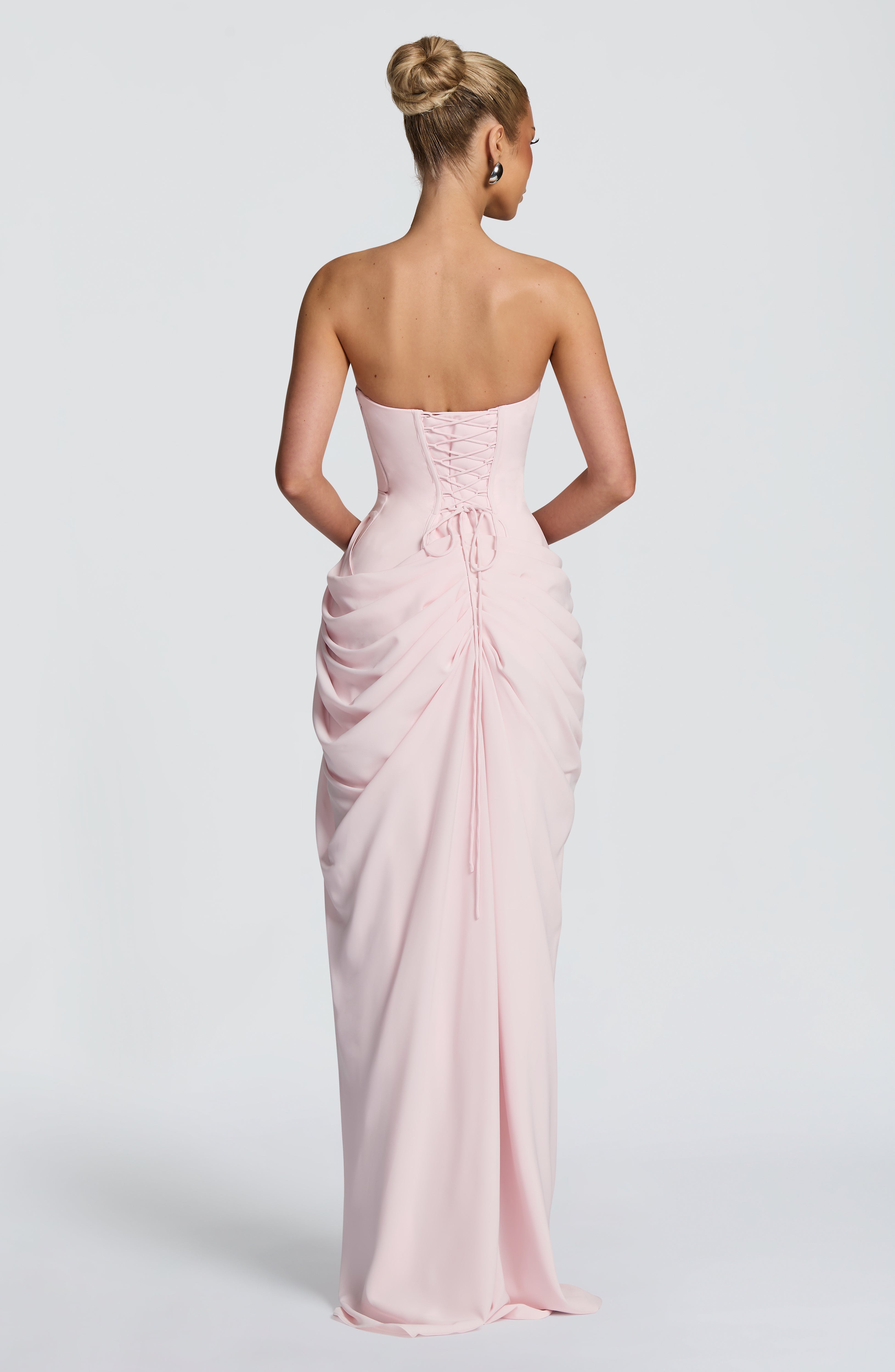 CELIA - Vestido largo de palabra de honor con drapeado™