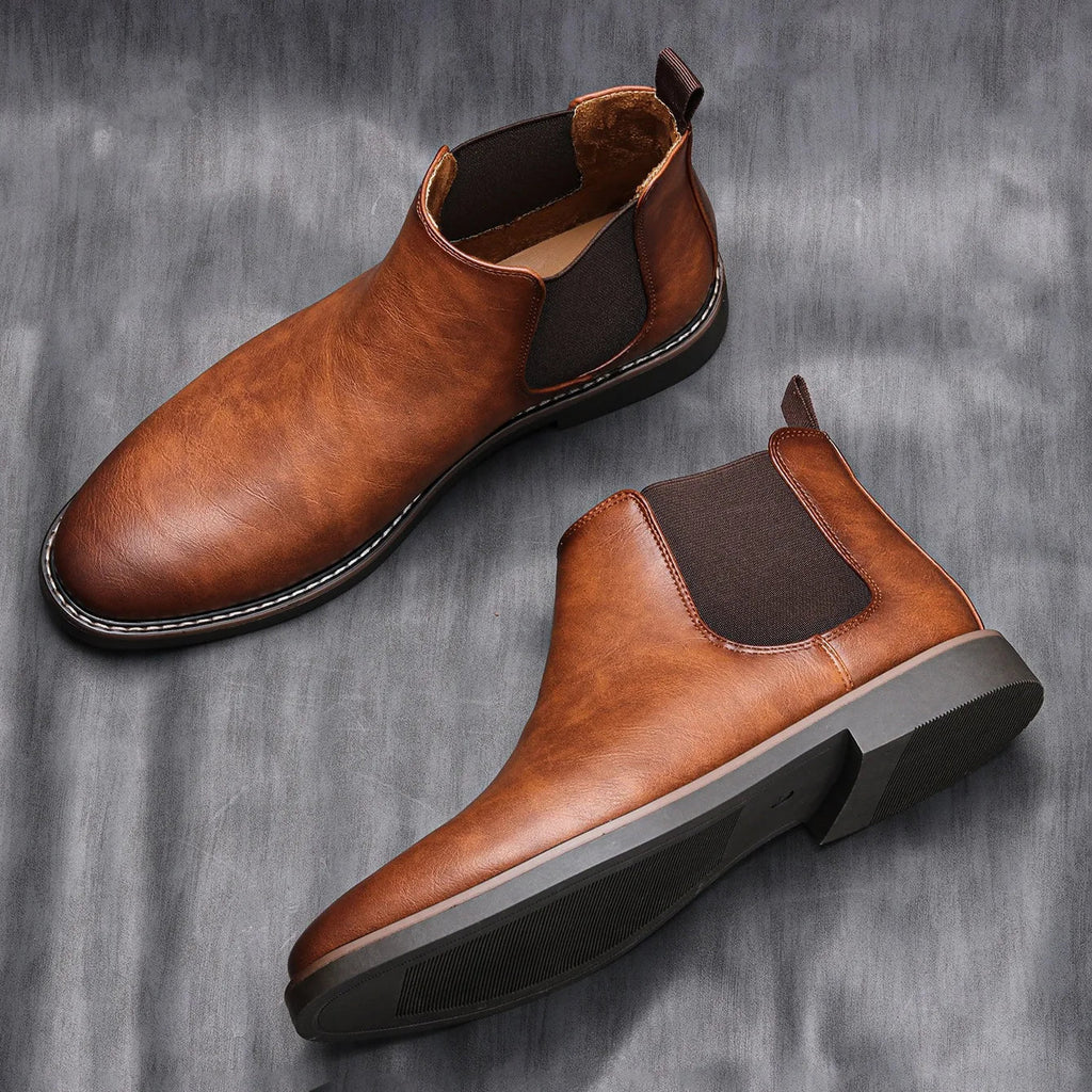 GAEL - Botines Chelsea de piel con paneles elásticos laterales y acabado atemporal™