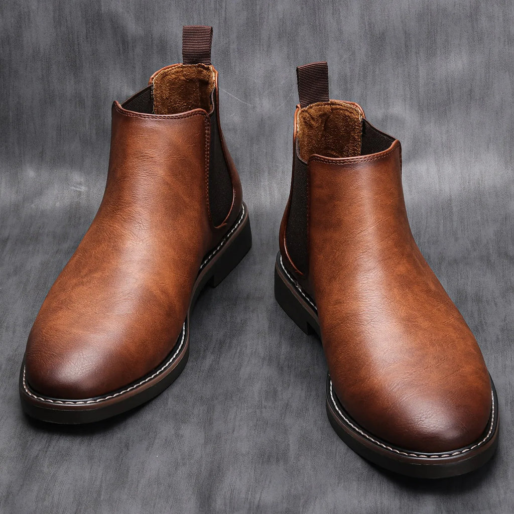 GAEL - Botines Chelsea de piel con paneles elásticos laterales y acabado atemporal™