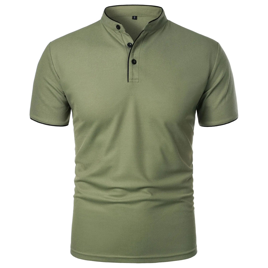 JOEL - Polo de manga corta con cuello mao y ribete a contraste™