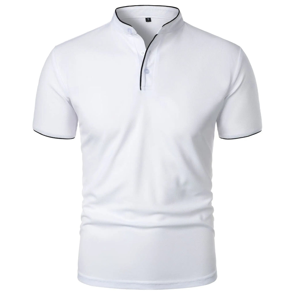 JOEL - Polo de manga corta con cuello mao y ribete a contraste™